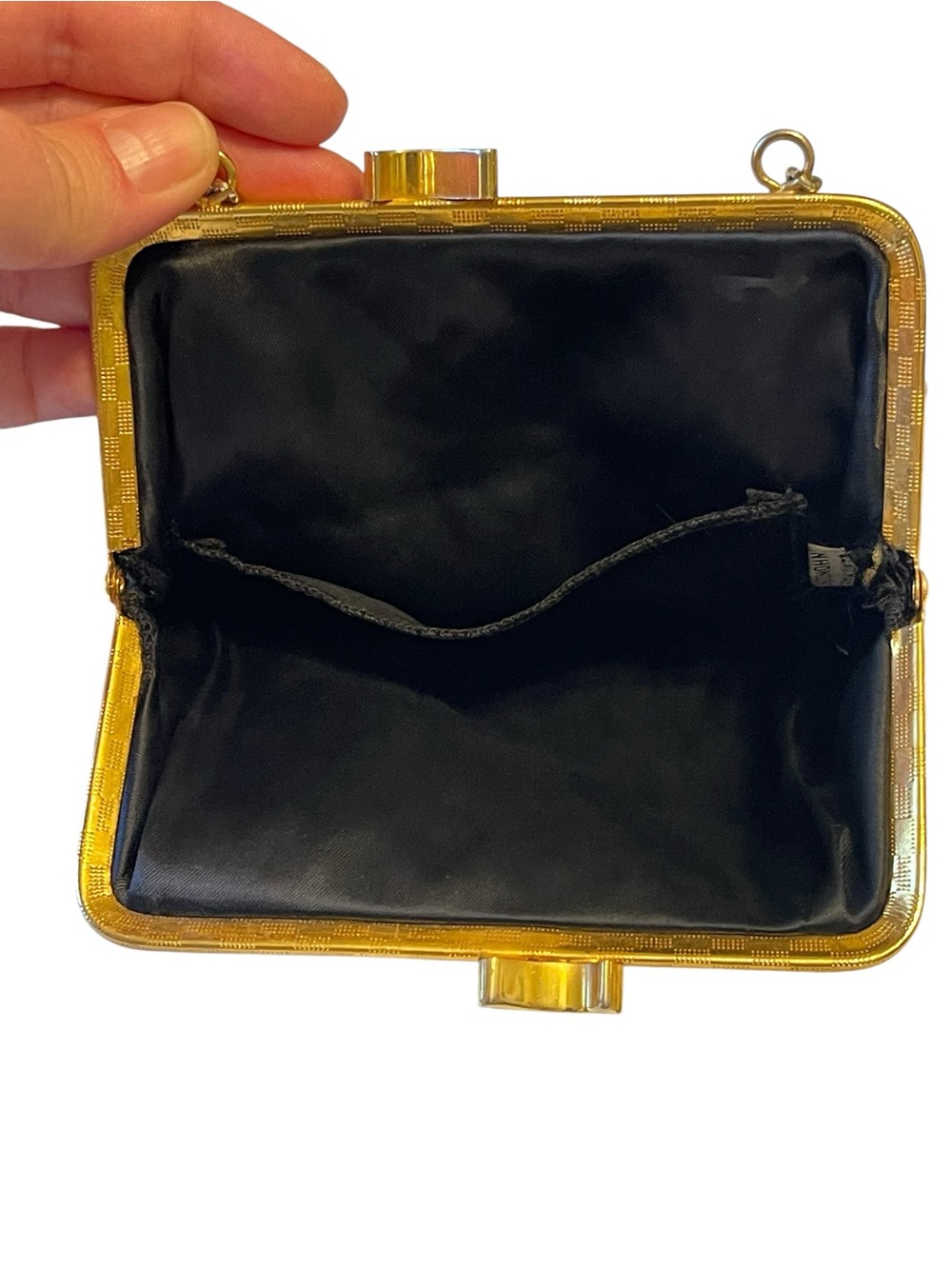 1950’s Handmade in Hong Kong Black Beaded Kiss-Lock Clutch Purse - Picture 10 of 12